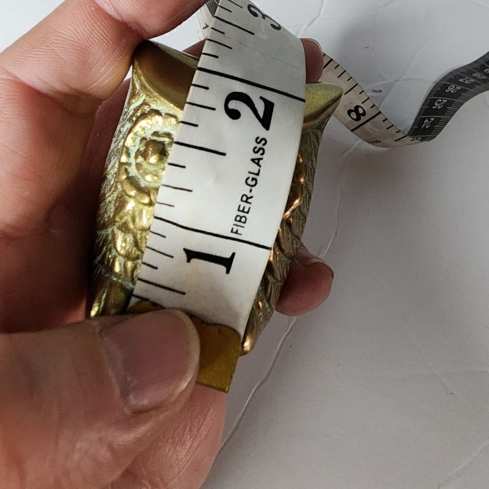 Vintage Leonard Brass OWL Figurine with Aged Patina mid century 1950s Korea - Picture 3 of 4